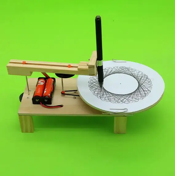 DIY Электрический плоттер Рисование робот набор физика научный эксперимент набор творческие изобретения собрать модель Рисование игрушки
