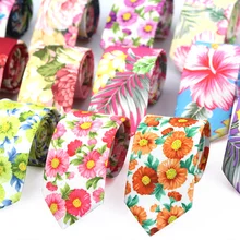 Модный цветочный галстук для мужчин, Узкие повседневные мужские галстуки для Свадьба Вечерние Цветочные Узкие галстуки для женщин, мужские галстуки на шею с принтом