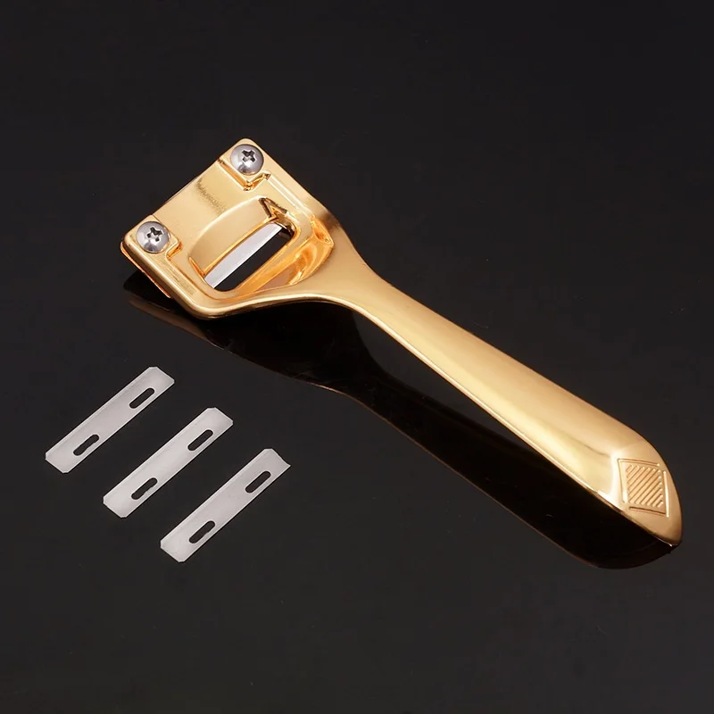 1 шт. резец для кожи DIY 45# Сталь 4 вида цветов Кожа ремесло истончение инструмент с 3 шт. лезвия Лопата кожа Ножи Length16cm