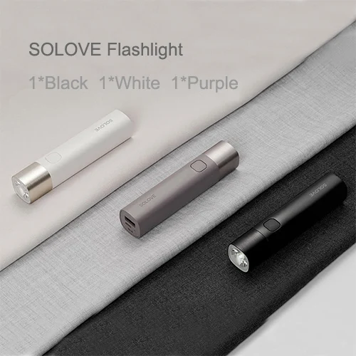 XIAOMI MIjia SOLOVE фонарик X3 USB Перезаряжаемый яркий EDC фонарик 3000 мАч Внешний аккумулятор мини светодиодный фонарь SOLOVE фонарик - Цвет: 3 Color