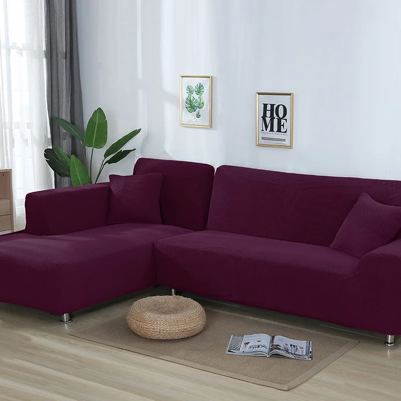 L форма чехлы для диванов секционные чехлы для диванов 2 шт стрейч диванов чехлы для диванов l-образной формы - Цвет: Purple