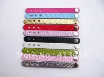 

wholesale 100 strips 8mm wide PU Leather ring belt fit for 8mm diy slide charms or letters free shipping