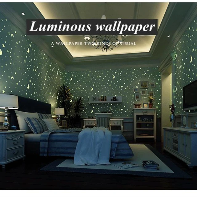Luminous Glow Effect Wallpapers Ceiling Wall Rolls Night Sky Moon Luminous Glow Effect Wallpapers Ceiling Wall Rolls Night Sky Moon Fluorescent Papers Home