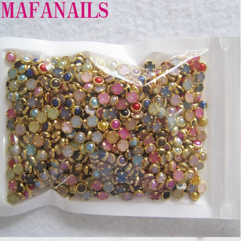 

1000PCS 4mm Nail Rivets Colorful Mini Pearl Gems 3D Nail Art Flatback Gems Resin Acrylic Flat back 3D Nail Art Jewlery JE345346