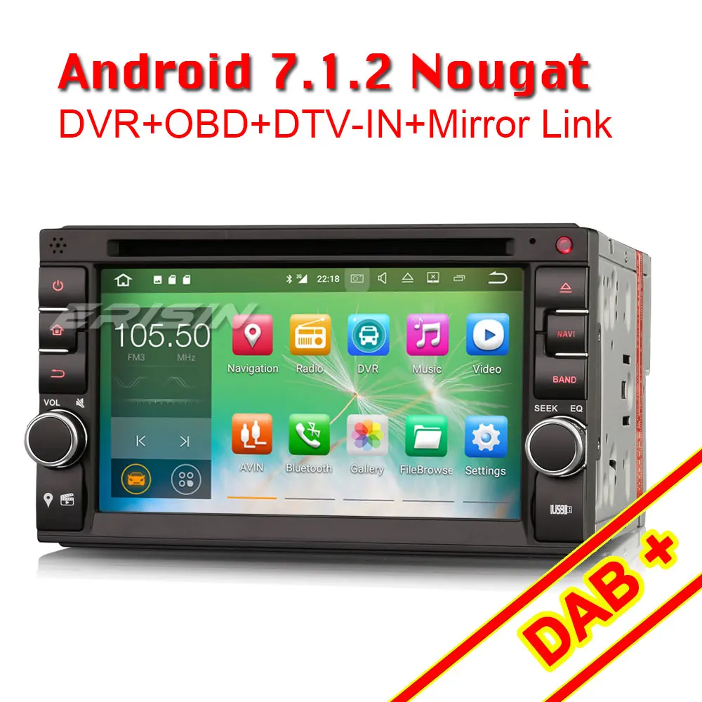 Erisin ES3736U 6 2 inch car dvd player android DAB BOD WIFI 3G