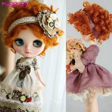 MUZIWIG Heat Resistant Synthetic Short orange red deep Curly Cute doll wig hair for 1/3 1/4 1/6 bjd SD dolls wigs accessories MUZIWIG Heat Resistant Synthetic Short orange red deep Curly Cute doll wig hair for 1/3 1/4 1/6 bjd SD dolls wigs accessories