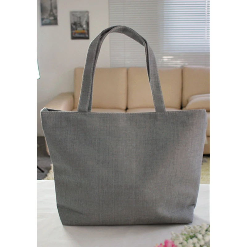 gray canvas tote bag