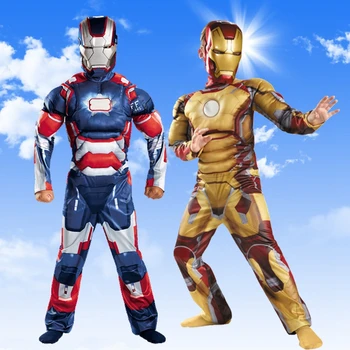 

Child Kids Halloween Costume Iron Man Mark Patriot Muscle Fantasia Avengers Superhero Cosplay