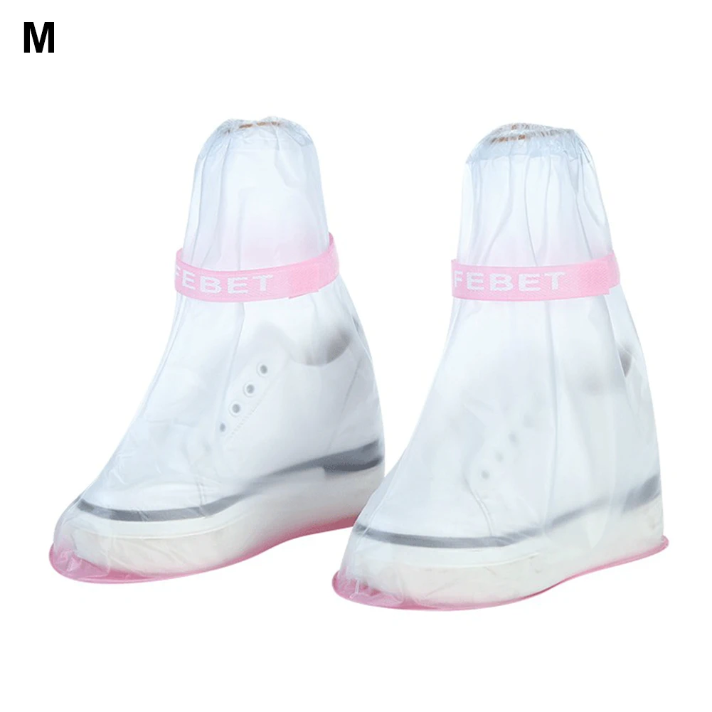 

PVC Thicken Adult Shoe Cover Outdoor Rainboots Reusable Waterproof Non-Slip Overshoes Children