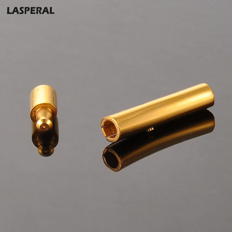 LASPERAL Gold Color Stainless Steel Clasps Smooth Curved Cylindrical