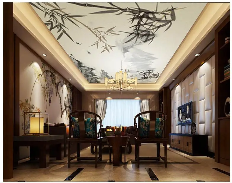 

Custom 3d photo wallpaper 3d ceiling murals wallpaper Chinese style frescoes on the ceiling suspended ceiling wall home decor