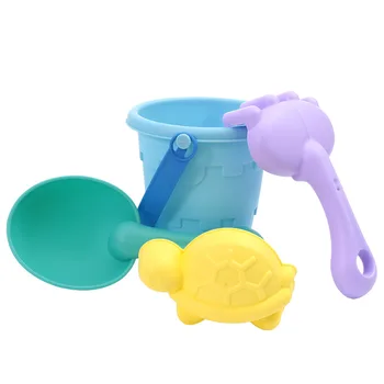 

4Pcs/Set Children Summer sea beach toys Beach bucket shovel Wash water Take a shower Soft material High temperature Outdoor toys