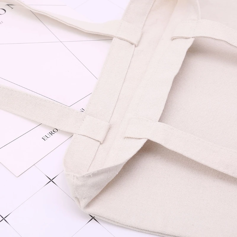 THINKTHENDO DIY bolso de totalizador de la lona para mujer tela de compras bolsas de hombro en blanco regalo hecho a mano bolsos THINKTHENDO DIY bolso de totalizador de la lona para mujer tela de compras bolsas de hombro en blanco regalo hecho a mano bolsos