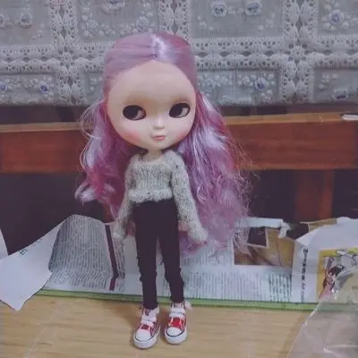 1/6 blyth кукольная одежда Pullip модные кукольные аксессуары свитер+ джинсы с дырками костюм 30 см bjd blyth кукольная одежда для Барби