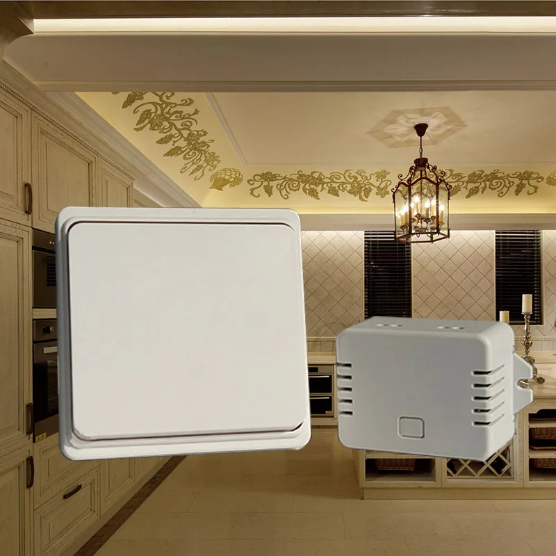 

wireless light switch EU standard light switch, no cabling no battery self-powered button, 70 m working range, waterproof button