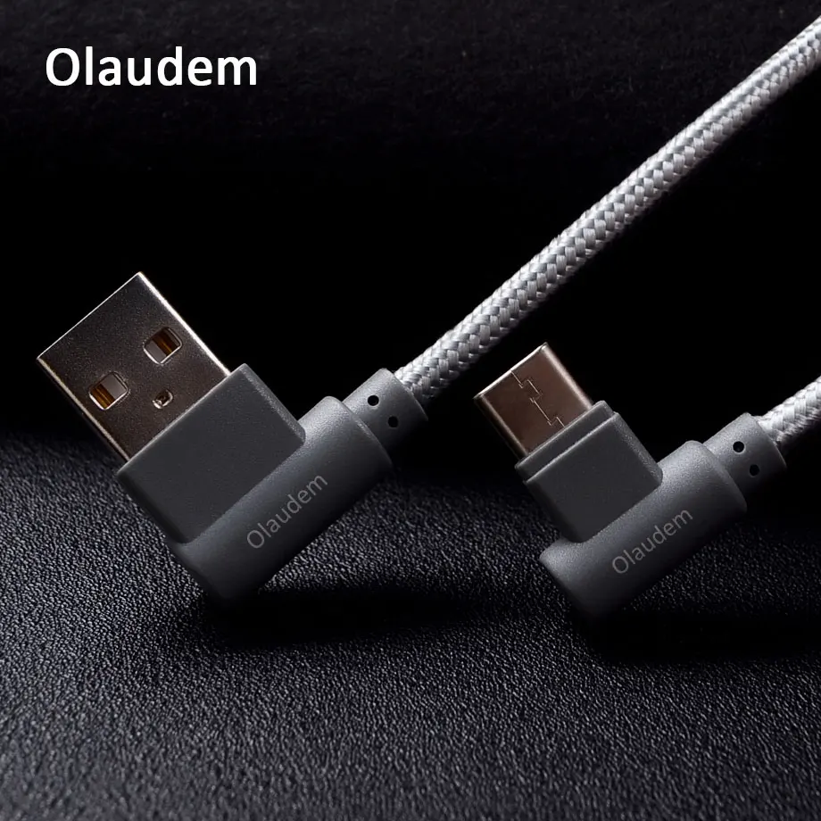 Olaudem Mobile Phone Cable USB Type C Cables 90 Degree