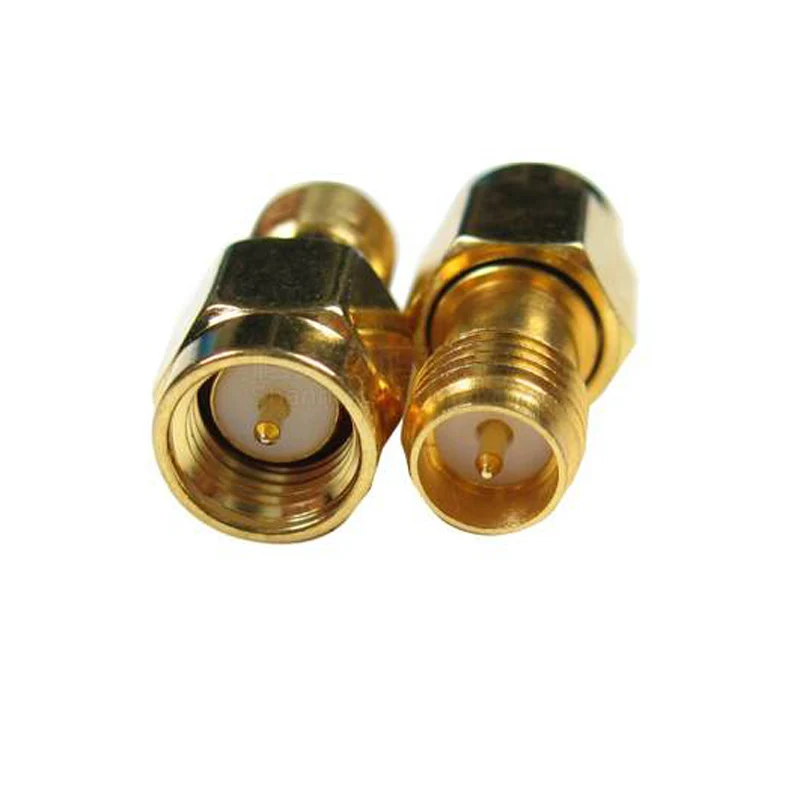 SMA adapter RP SMA female plug to SMA male plug connector adapter GOLD