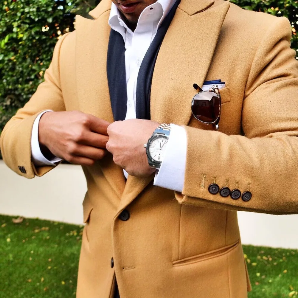 2019-Brun-Costume-Veste-Pour-Hommes-Loisirs-Laine-Tweed-Balzer-Formelle-Revers-Cran-Affaires-Slim-Fit (2)