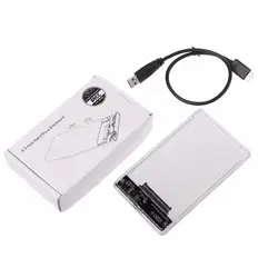 2.5 "USB 3.0 SATA HDD жесткий диск Внешний корпус полный прозрачный чехол