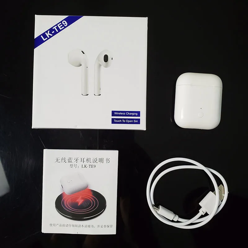 TWS LK Te9 lk te9 air 1:1 pods Wireless Earphones bluetooth earphone ear buds wireless charging 