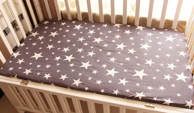 Black White Clouds Raindrops Mattress Cover Pink Color Cotton Baby