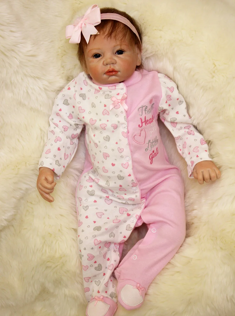 22 дюйма Reborn Baby GIRL реалистичные куклы для новорожденных силиконовая учебная кукла