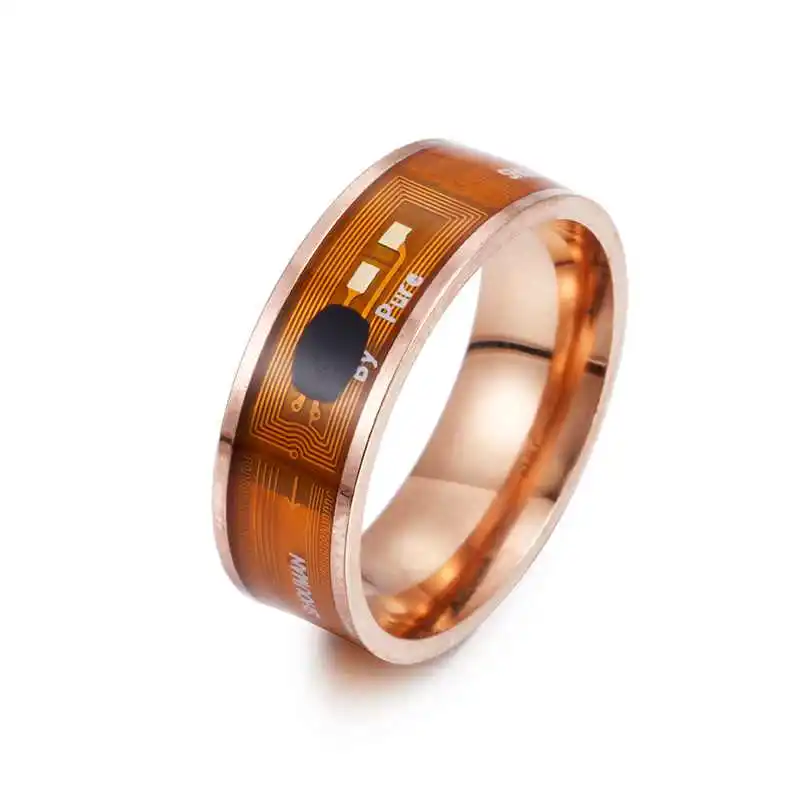 Модное мужское кольцо Волшебная Одежда NFC умное кольцо на палец цифровое кольцо для телефонов Android с функциональной парой кольцо из нержавеющей стали - Цвет основного камня: Rose gold