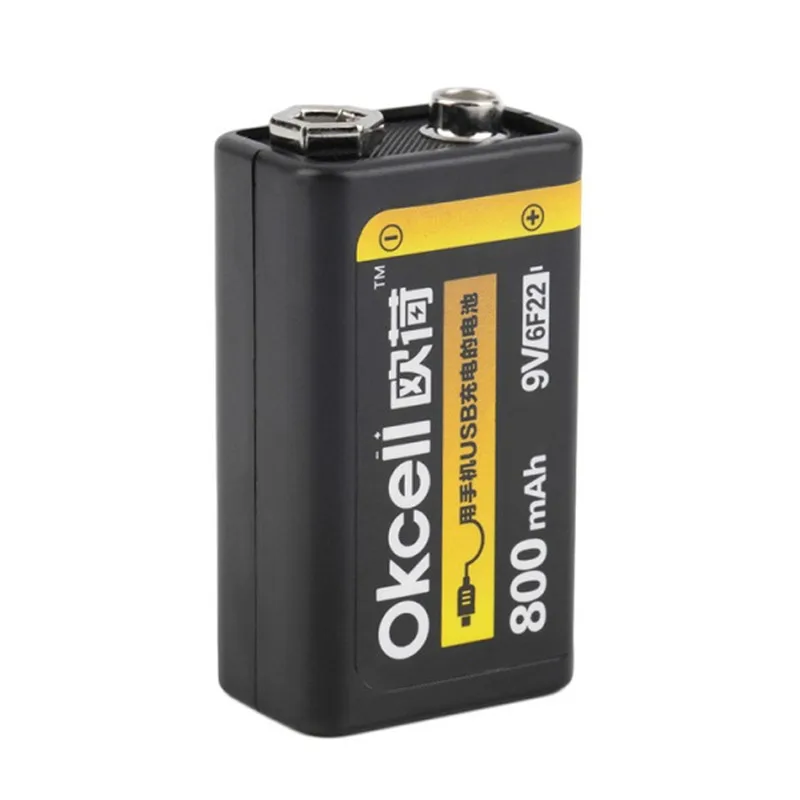 

High Quality OKcell 9V 800mAh USB Rechargeable Lipo Battery for RC Helicopter Model Microphone For RC Helicopter Part