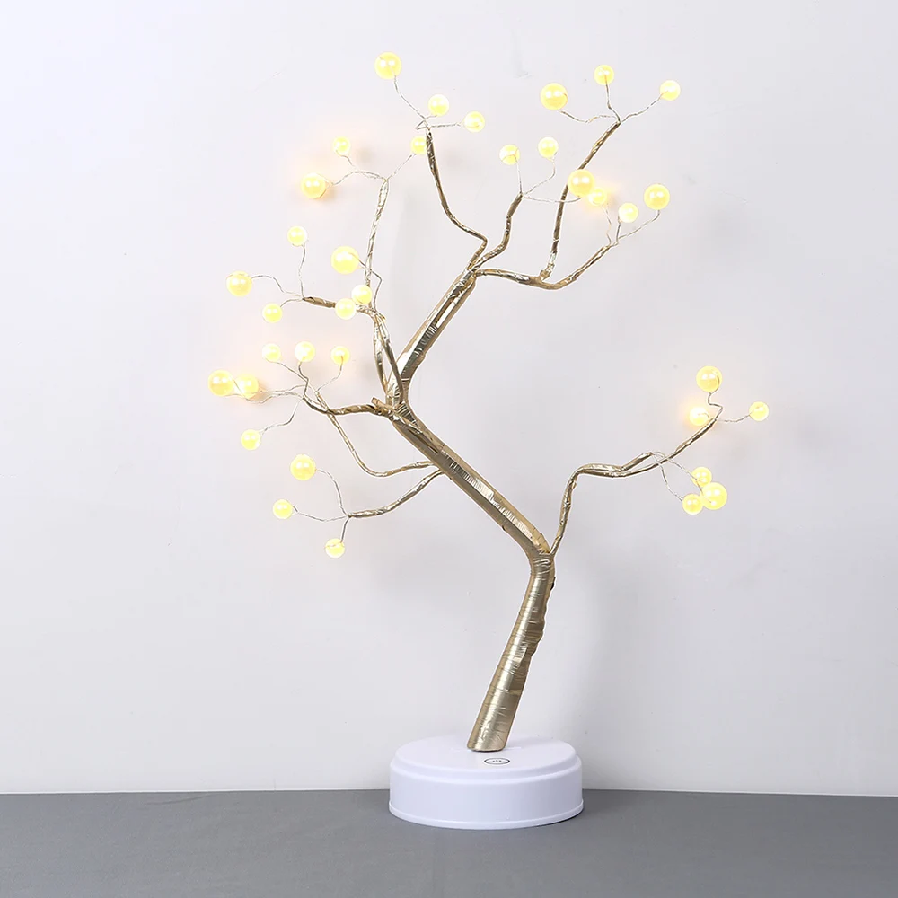 

Night Light Tree Light Touch Switch LED Tabletop Tree Light LED Imitation Pearls Tree Light USB / Battery Operated LED