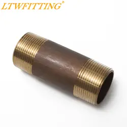 LTWFITTING Латунная Труба 4 "Длинный ниппель фитинг 1-1/4" Мужской NPT Воздух Вода