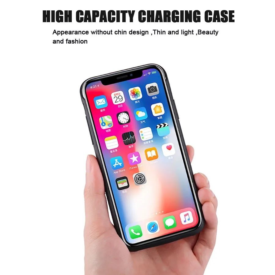 Battery Charger Case For iPhone 6 6s 7 8 Plus 3500mAh/4000mAh/5000mAh Powerbank Case For iPhone X XR Xs Battery Charging Case