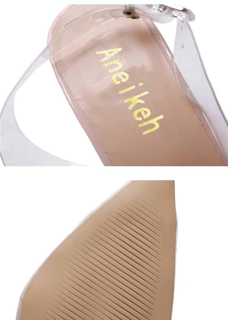 Aneikeh/Новинка; женские туфли-лодочки; коллекция года; прозрачные пикантные вечерние туфли на очень высоком каблуке с острым носком и пряжкой; туфли-лодочки на тонком каблуке