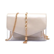 Fggs модная шикарная сумка на цепочке с кисточками, женская сумка на плечо, пластиковая прозрачная композитная сумка, сумки через плечо