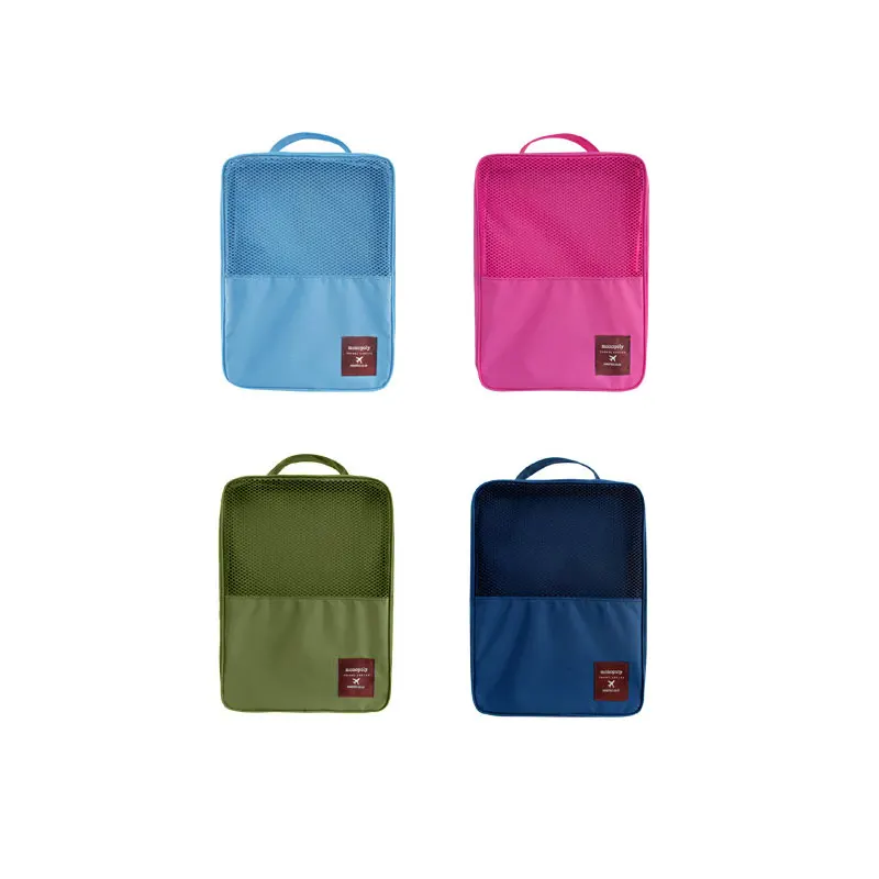 

3Pairs Of Shoes Contained Travel Accessories Dustproof Polyester Travel Shoe Bag Waterproof Visible Zipper Shoe Organizer