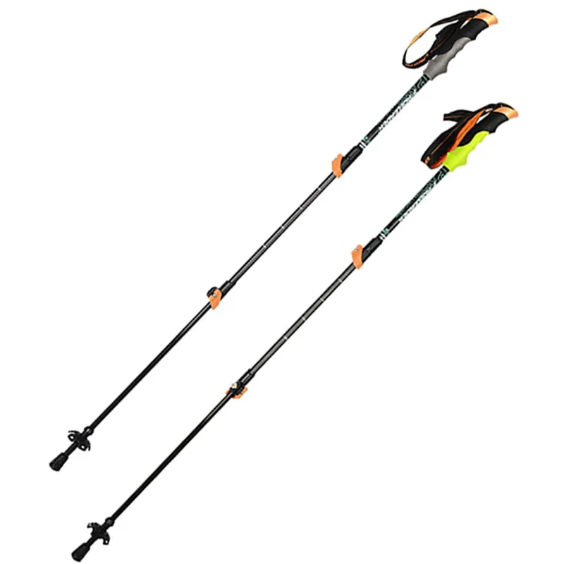 

New Outdoor Woman 3 Section Portable Outdoor Mountaineering Hiking Stick Cane Carbon Fiber Thickening Cane Trekking Pole 3K Face