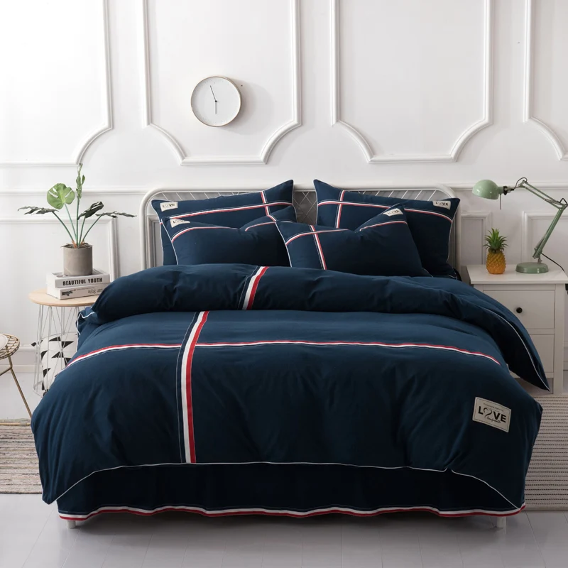 New Bedding Sets 4pcs British Style Bed Linings Duvet Cover Bed Skirt