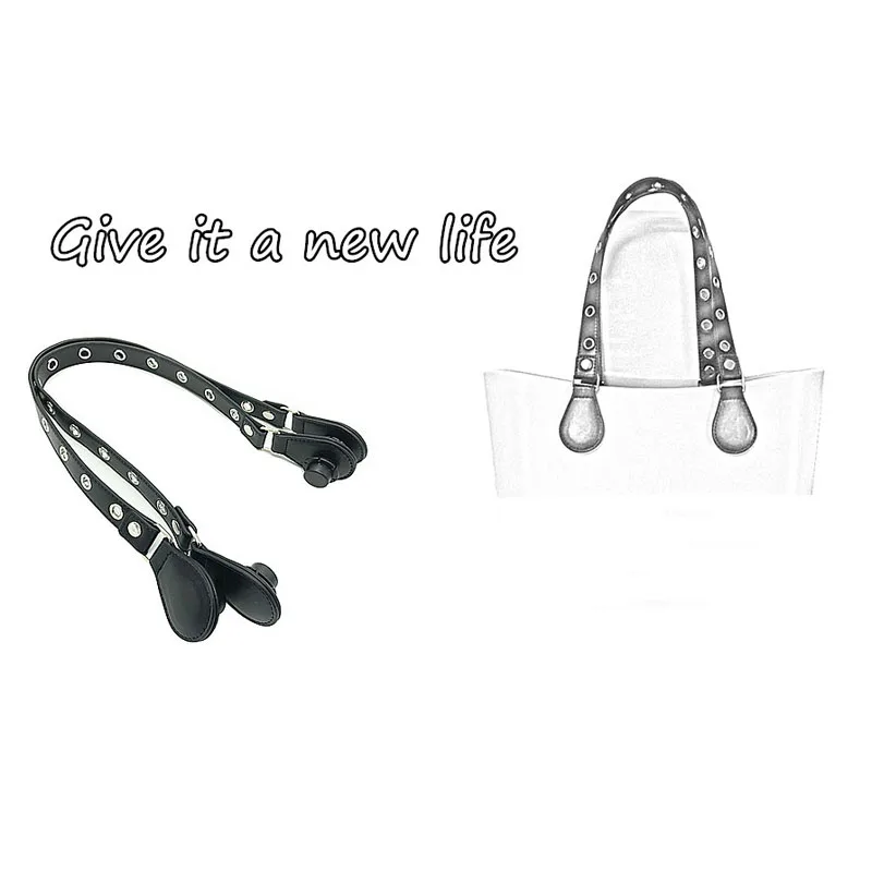 

1 pair 70 cm pu leather with puddles drops end flat handle for your classic o hand bag women bag