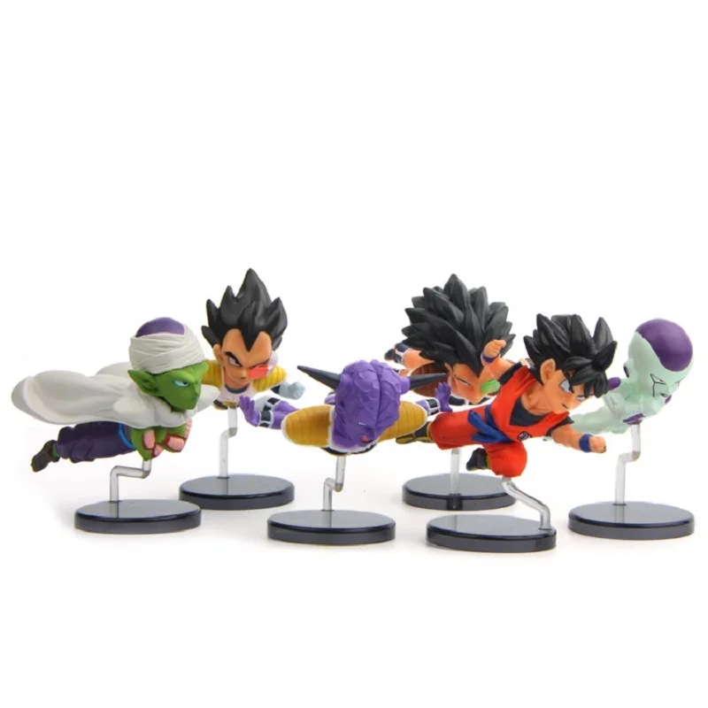 6pcs/lot Son Goku 7.1-7.3cm Figurine Dragon Ball Flight PVC Action Figures Toys Anime Dragon Ball Figure Collectible Model Toys