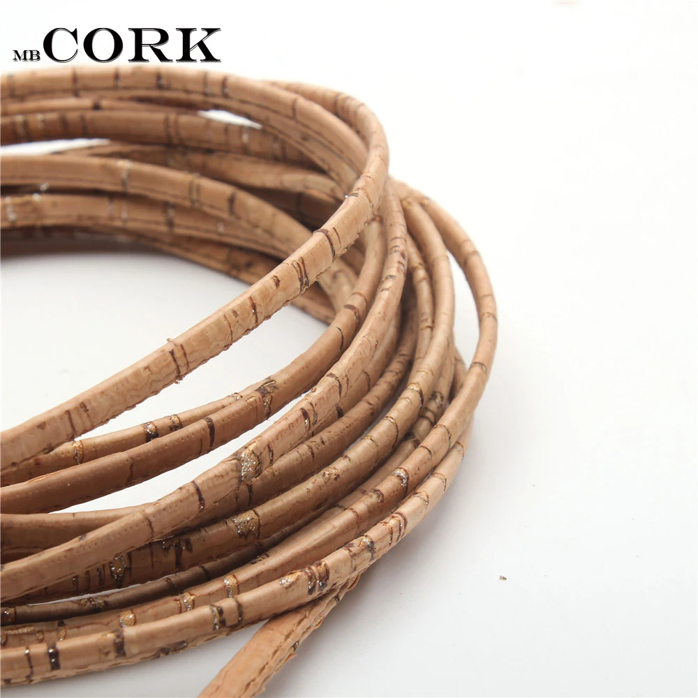 Buy 5mm flat Natural with sliver cork cord Portuguese