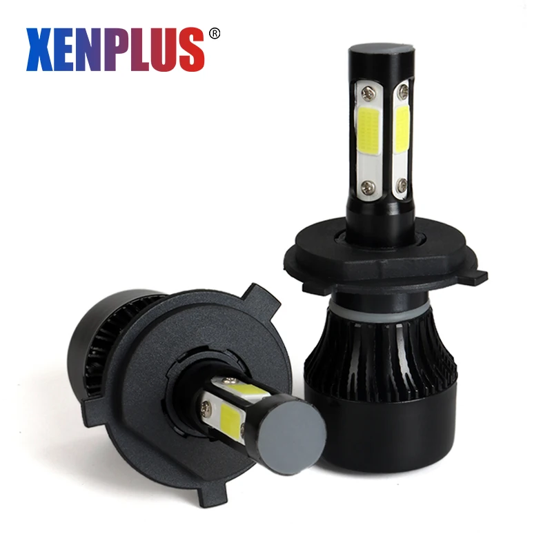 Xenplus COB 4 сбоку световой H4 H7 H11 9005 9006 9007 головной светильник накаливания 60 Вт 8000LM 12В