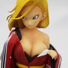 1/6 масштаб Dragon Ball Z блеск гламуры Android 18 красное кимоно на коленях ver Смола GK модель фигурка коллекция аниме фигурки