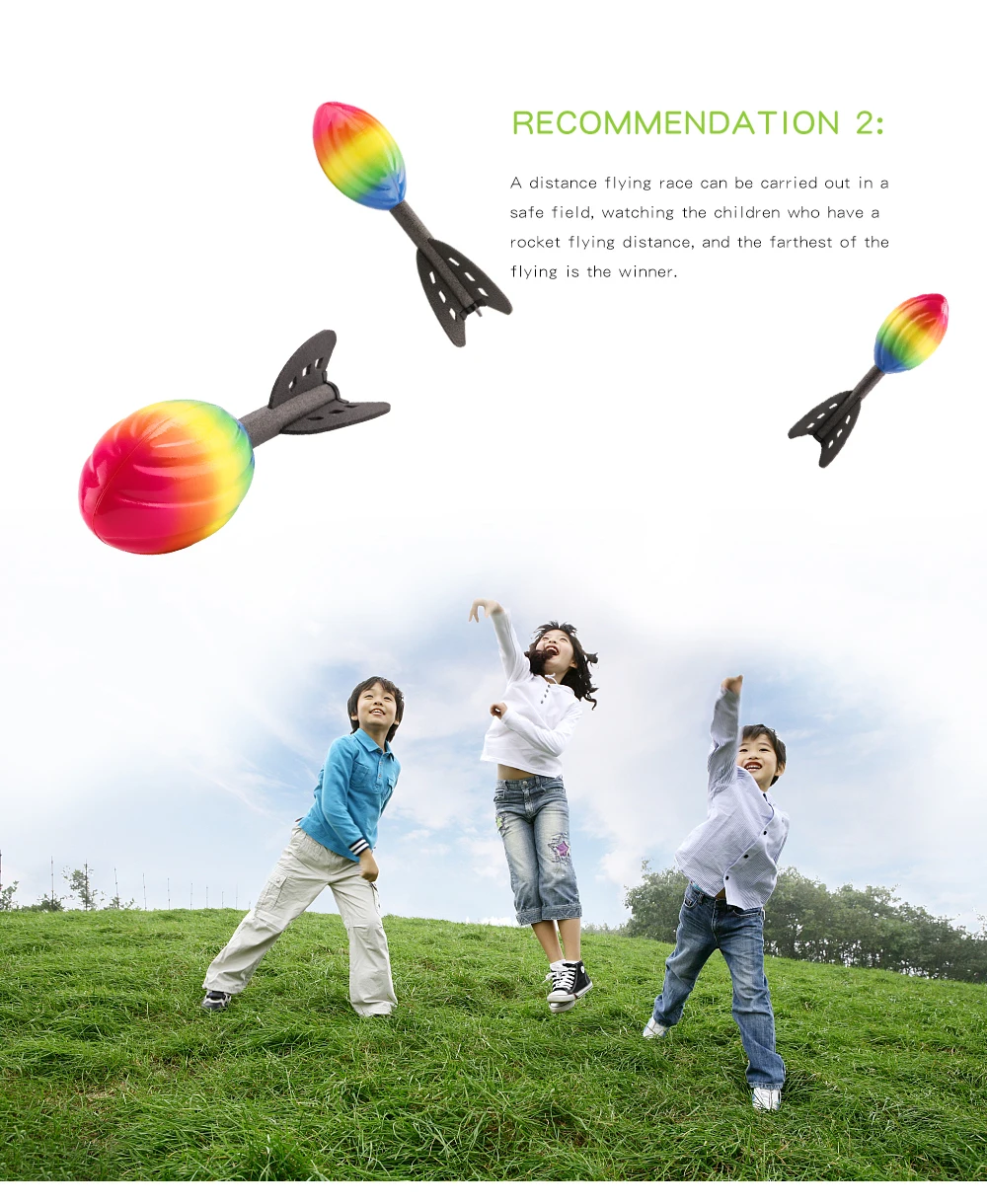 Outdoor Fun Toy Sports Foam Sport Flying Rocket For Children Fun Toy Sports Foam Sport Flying Rocket