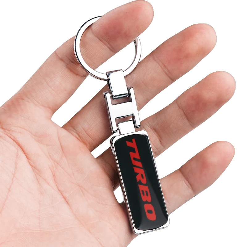 

Car Styling 3D TUBRO Metal Keyring Keychain Key Chain For Ford Focus 2 3 ST RS Fiesta Mondeo Tuga Ecosport Fusion Accessories