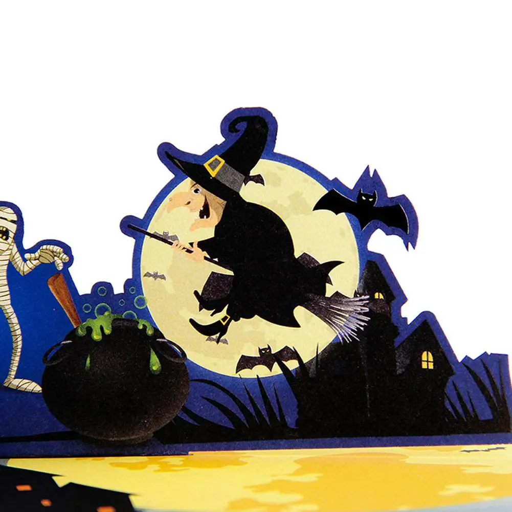3D открытка на Хэллоуин Призрак тыквы открытка ручной работы с конвертом Хэллоуин смешно всплывающие карты