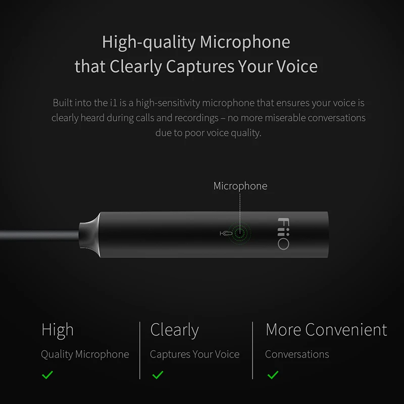 Усилитель Fiio i1 (Fi 1123) DAC с микрофоном для iPhone X / 8 штекер Lightning на 3 5 мм стерео