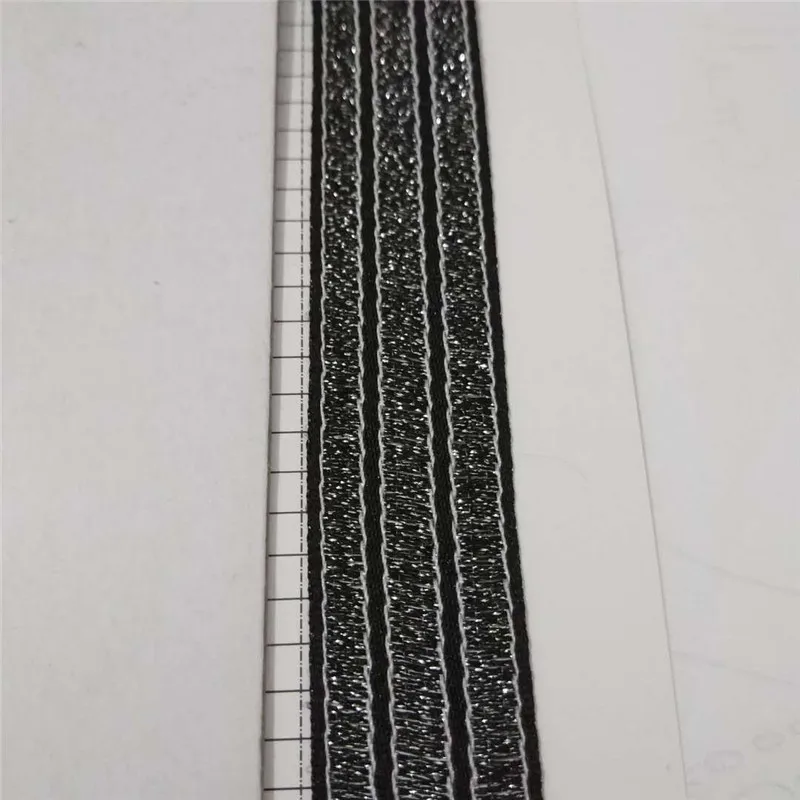25 мм Широкий Тканые лямки резинка из полиэстера colorfast узкая лента мусульманских лямки 1 ярд полые лямки - Цвет: Black
