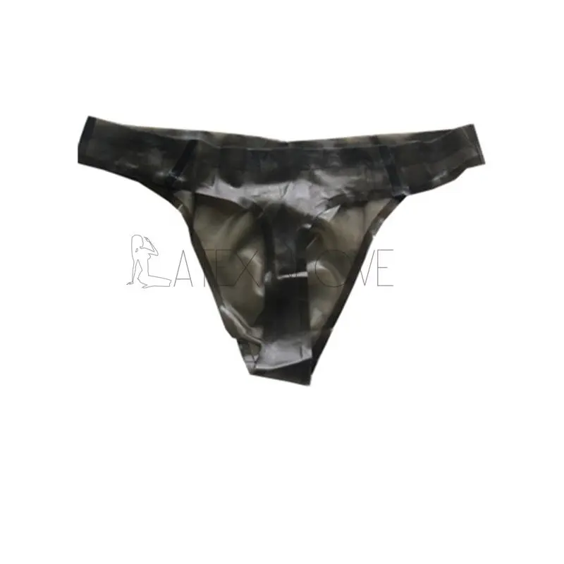

Sexy Transparent Black Latex Men's Briefs Rubber Underwear 0.4MM Thickness