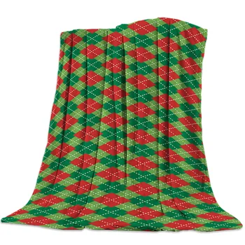 

Christmas Plaid Throw Blanket Geometric Blankets Machine Washable Warm Microfiber Blanket Dropshipping