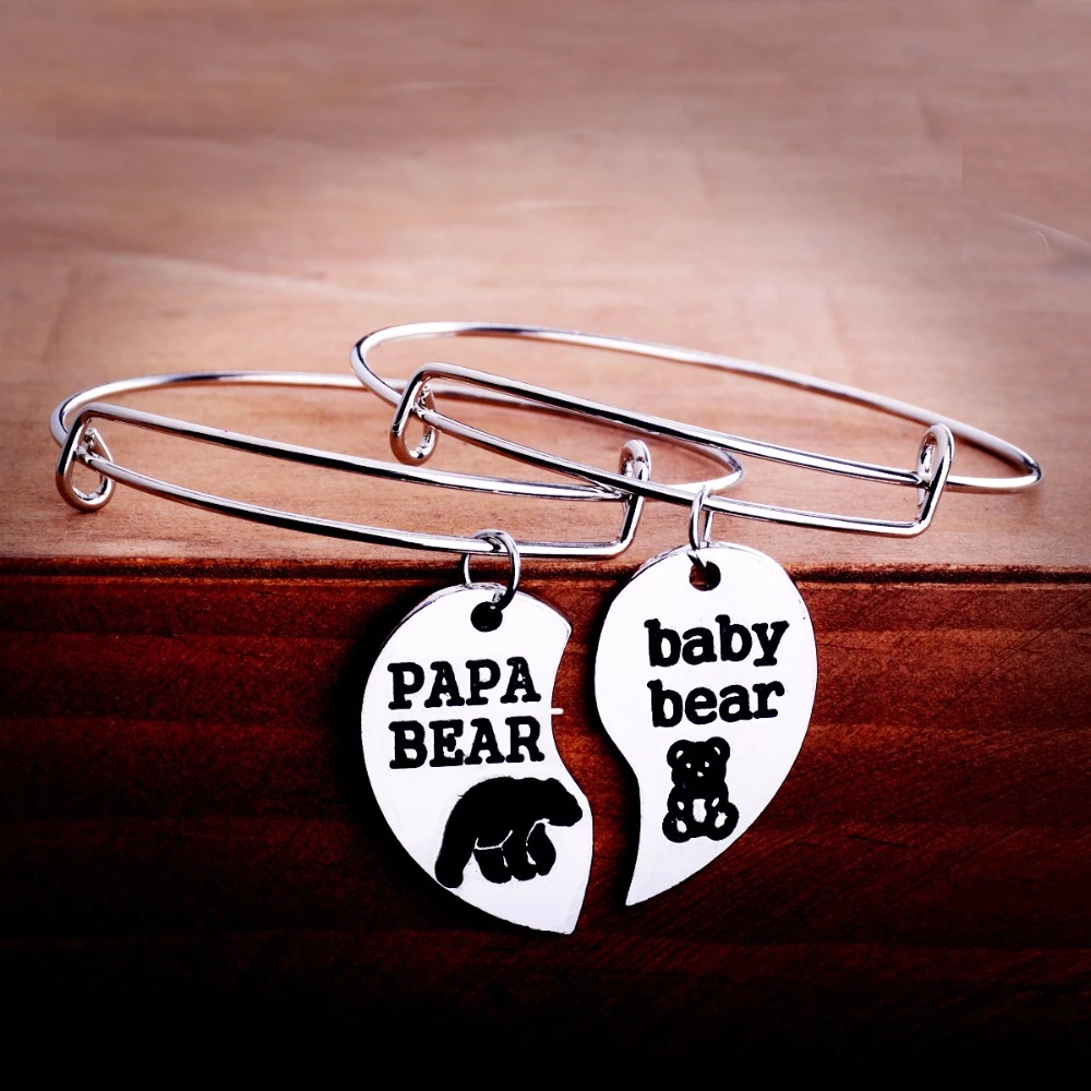 Bespmosp 12 Ensemble Lot Chaud Animal Papa Ours Bebe Ours Amour Coeur Brise Bracelet Famille Pere Cadeaux Bracelet A Breloques Papa Vente En Gros Aliexpress