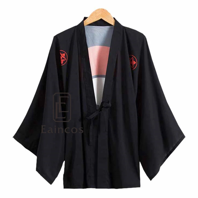 Кимоно из аниме Наруто Uchiha Sasuke черный костюм для косплея на Хэллоуин накидка